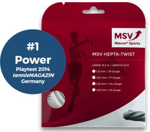 MSV Tennissaite Hepta Twist (Haltbarkeit+Spin) weiss 12m Set